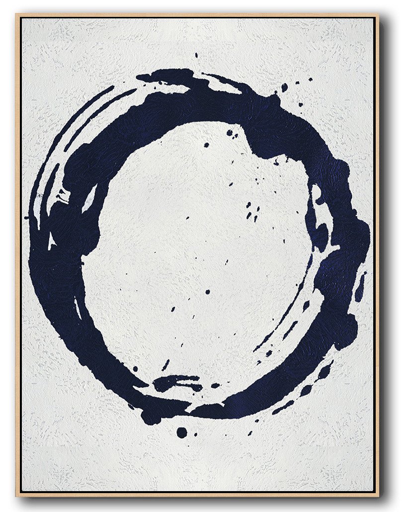 Buy Hand Painted Navy Blue Abstract Painting Online - Black And Grey Canvas Wall Art Huge